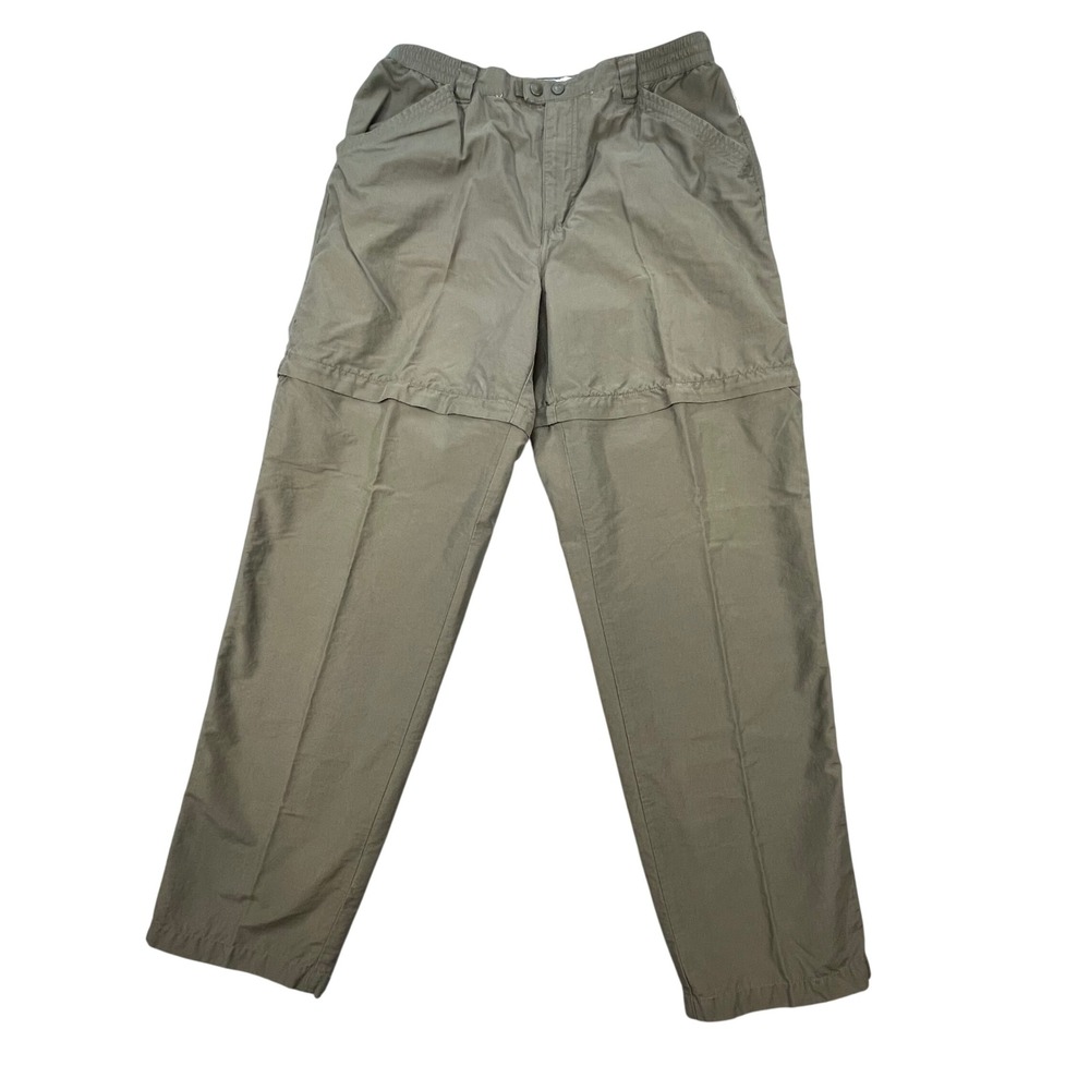 Columbia Olive Green Convertible Hiking Pants Women Size 14 Regular Zip Off